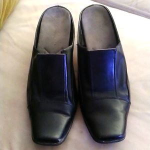 Aerosoles Cineplex Black Mules leather mules 3” heel